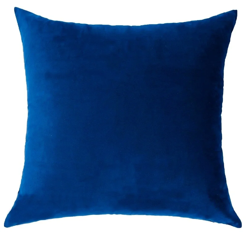 Velvet Pillow Cases Blue New Set of 2 18